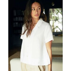 Quince 100% European Linen Short Sleeve Shirt White M